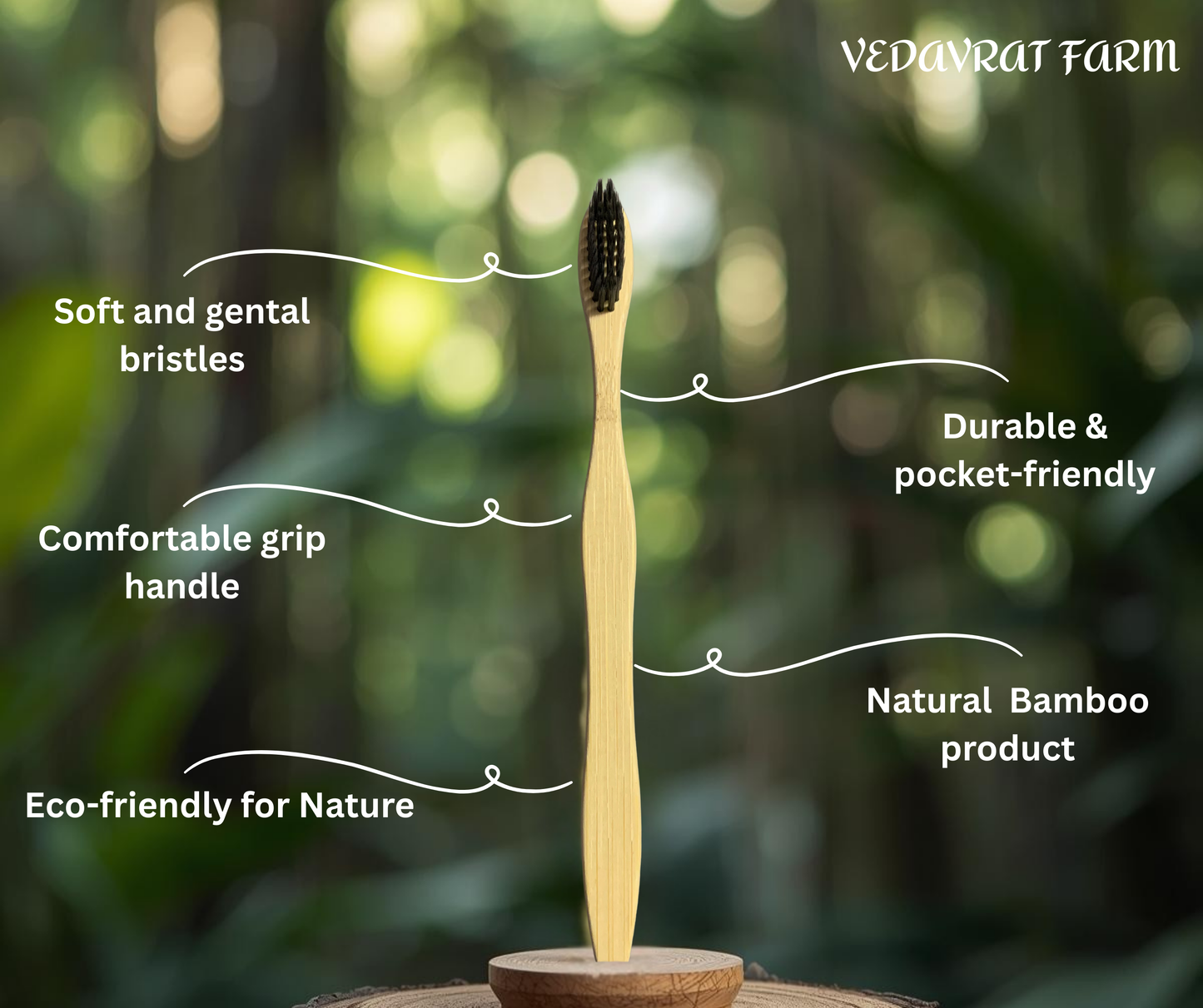 Activated Charcoal Bamboo Toothbrush set of 2