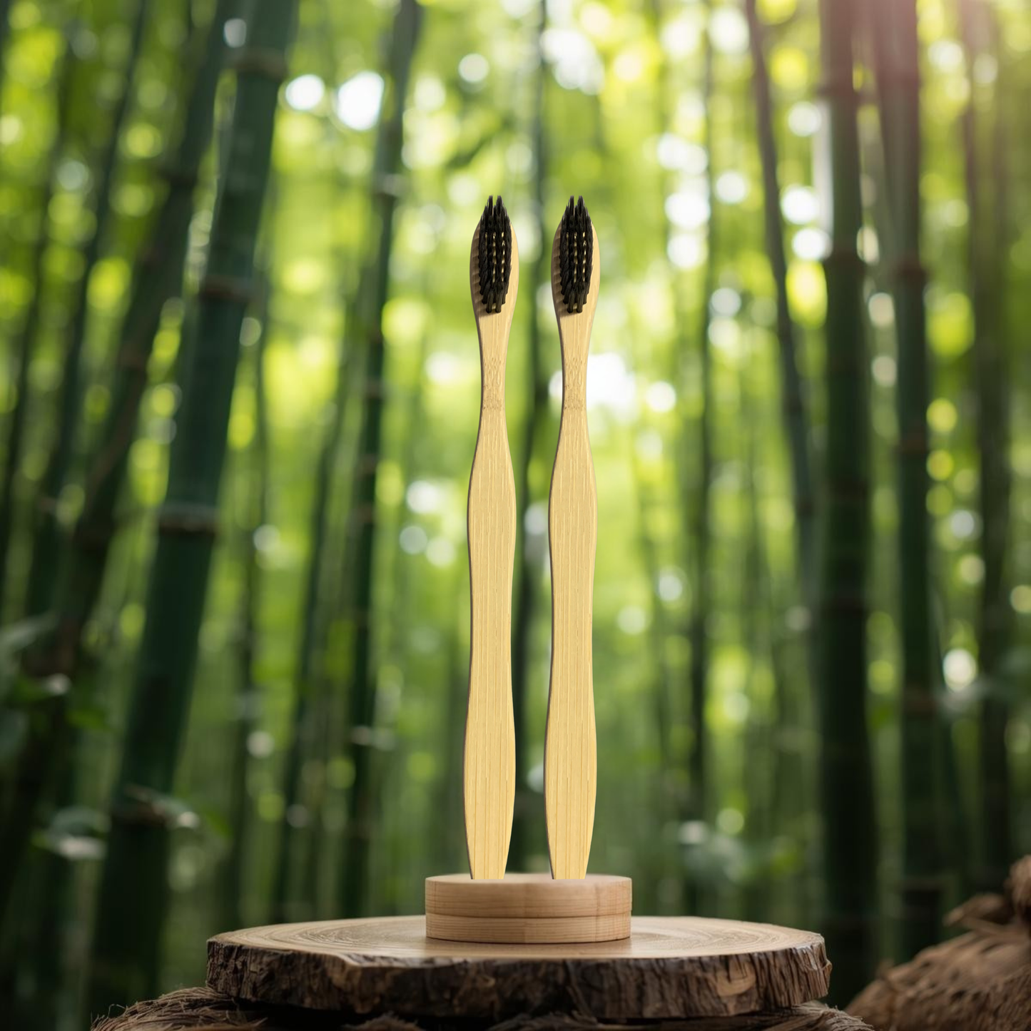 Activated Charcoal Bamboo Toothbrush set of 2